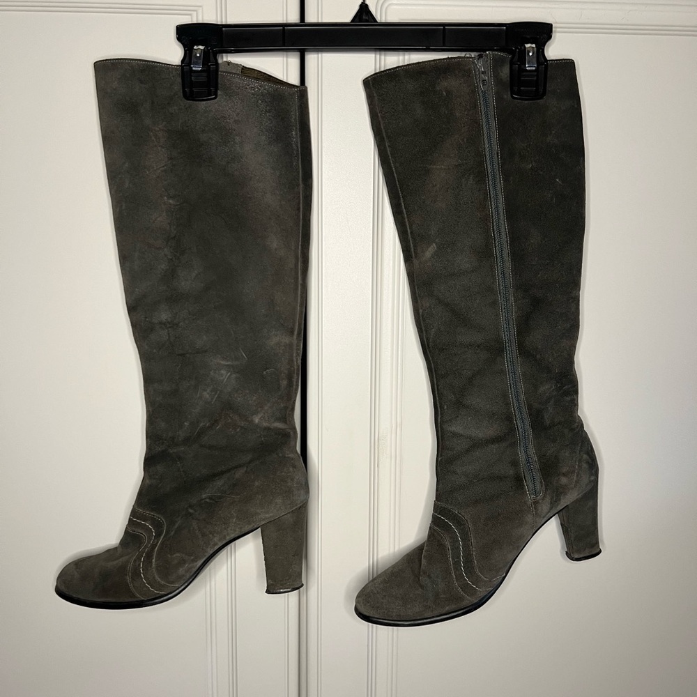 Vintage Y2K Golo Suede Knee High Boots Brown Size 7.5 - Picture 3 of 12